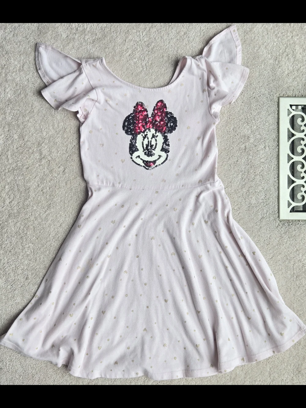 Disney Light Pink Minnie Mouse Sequin Skater Dress